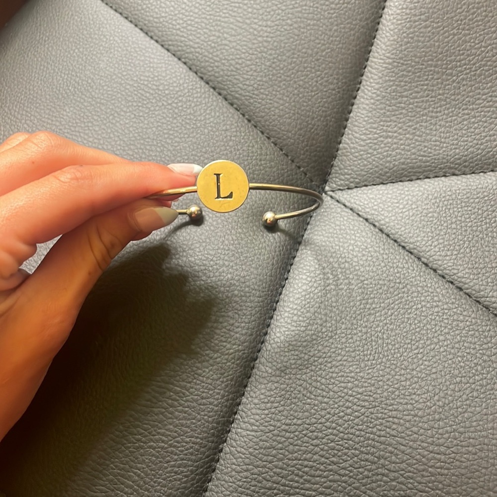 L Gold Cuff bracelet